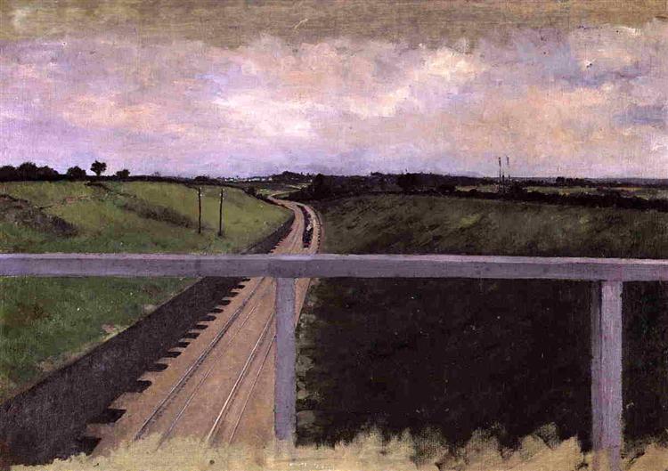 Landscape with Railway Tracks, c.1872 - Gustave Caillebotte