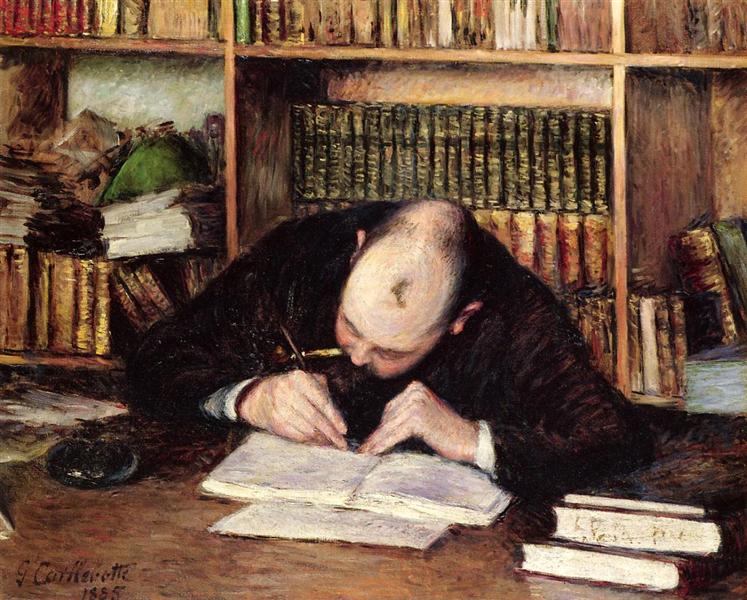 Portrait of a Man Writing in His Study, 1885 - Gustave Caillebotte - WikiArt .org