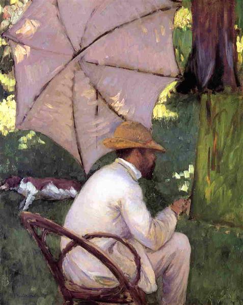 The Painter under His Parasol, c.1878 - Гюстав Кайботт