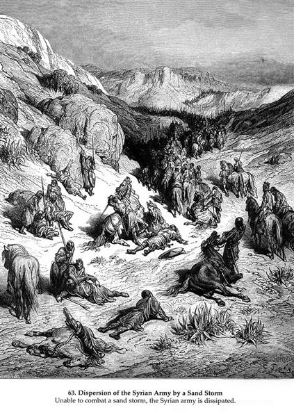 Dispersion of the Syrian Army by a Sand Storm - Gustave Dore