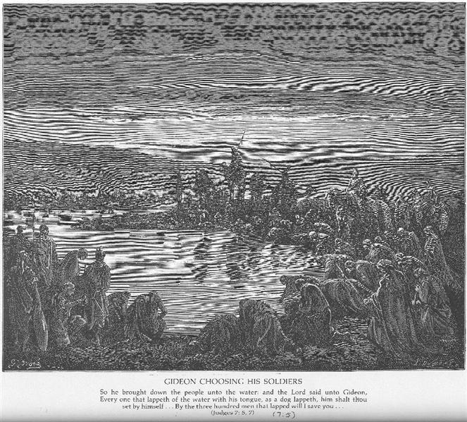Gideon Chooses 300 Soldiers - Gustave Doré