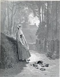 Illustration for The Milkmaid and the Milk Can - Gustave Dore