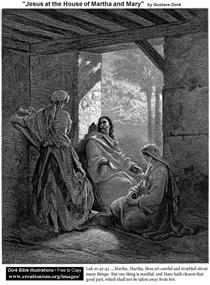 Иисус в доме Марфы и Марии - Гюстав Доре