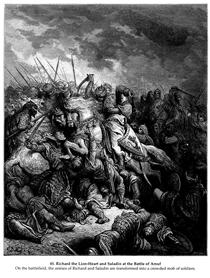 Ричард Львиное Сердце, сражение при Арсуфе, 1191 год - Гюстав Доре