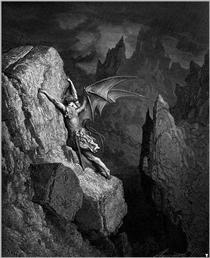Satan's Flight Through Chaos - Gustave Dore