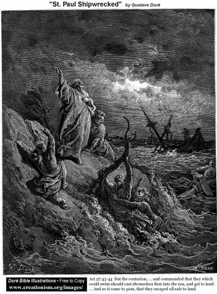 St. Paul Shipwrecked - Gustave Dore