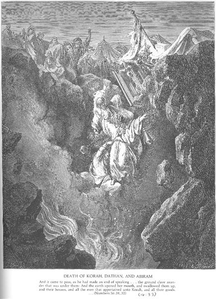 As Mortes de Corá, Datã e Abirão - Gustave Doré
