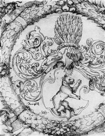 Coat of arms Basler Adelberg III of Bear Rock, Lord Arisdorf - Hans Baldung