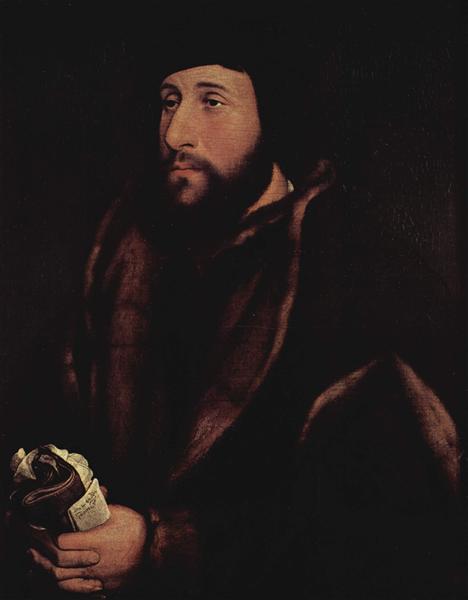 Portrait of a man with a letter and gloves, c.1540 - Hans Holbein le Jeune