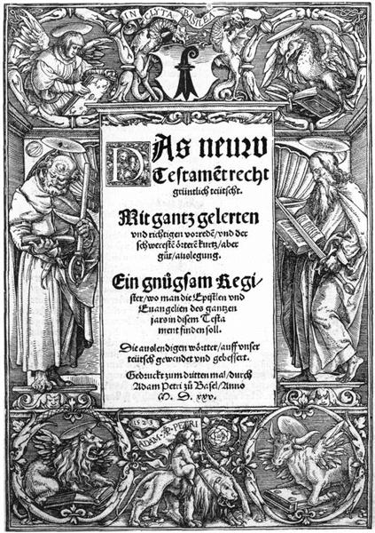 Title plate with St. Peter and St. Paul, 1523 - Hans Holbein el Joven
