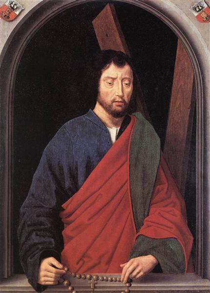St. Andrew (left wing of a diptych, reverse), 1490 - Ганс Мемлінг