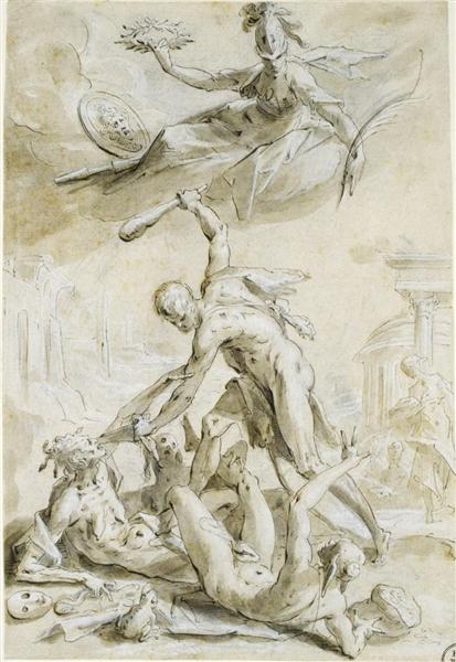 Hercules defeating the vices, 1600 - Hans von Aachen