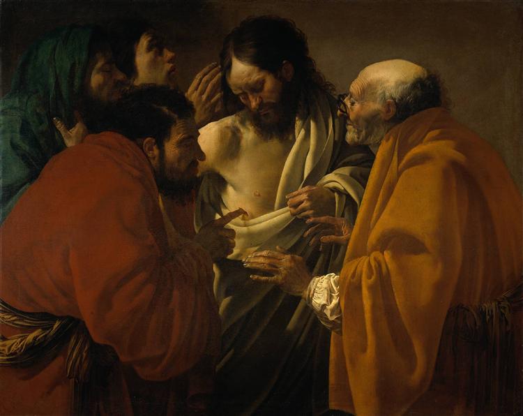 The incredulity of St. Thomas, c.1622 - Хендрик Тербрюгген