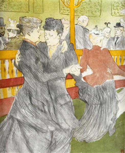 Dancing at the Moulin Rouge, 1897 - Henri de Toulouse-Lautrec - WikiArt.org