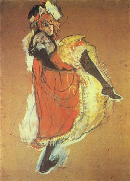 Jane Avril Dancing, 1893 - Анри де Тулуз-Лотрек