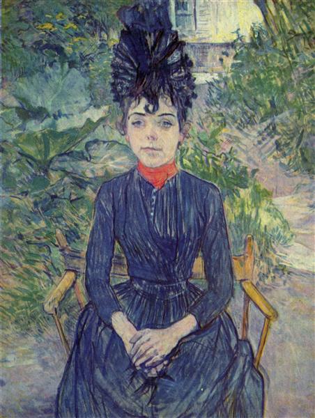 Seated Woman in the Garden of Mr. Forest Justine Dieuhl, 1890 - Анрі де Тулуз-Лотрек