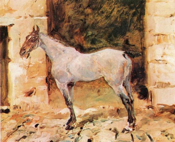 Tethered Horse, c.1881 - Анрі де Тулуз-Лотрек