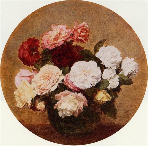 A Large Bouquet of Roses, 1886 - 方丹‧拉圖爾