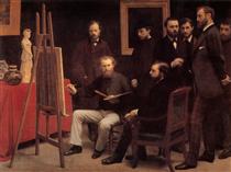 A Studio in the Batignolles (Homage to Manet) - Анри Фантен-Латур