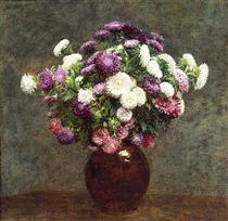 Asters in a Vase - Анри Фантен-Латур