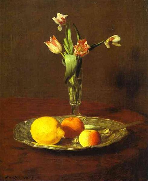 Лимони, яблука та тюльпани, 1865 - Анрі Фантен-Латур