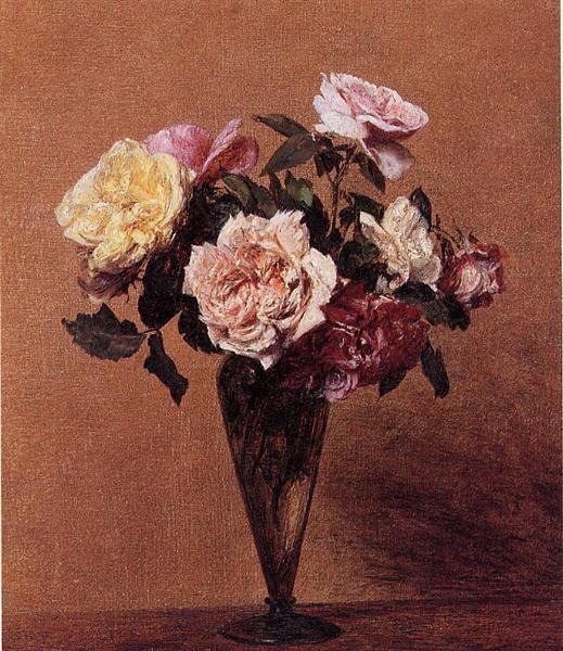 Roses in a Vase, 1892 - Анрі Фантен-Латур