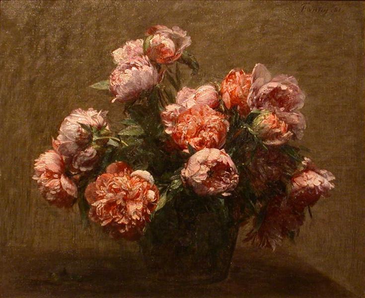 Vase of Peonies, 1881 - 方丹‧拉圖爾