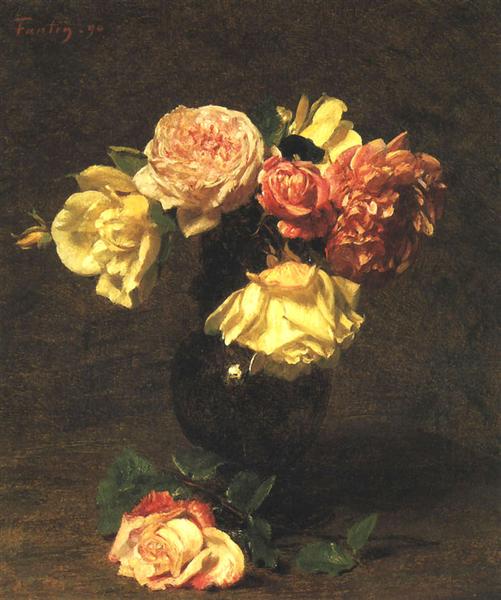 White and Pink Roses - Henri Fantin-Latour