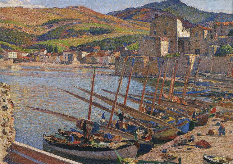 Boats at Collioure - Анри Мартен