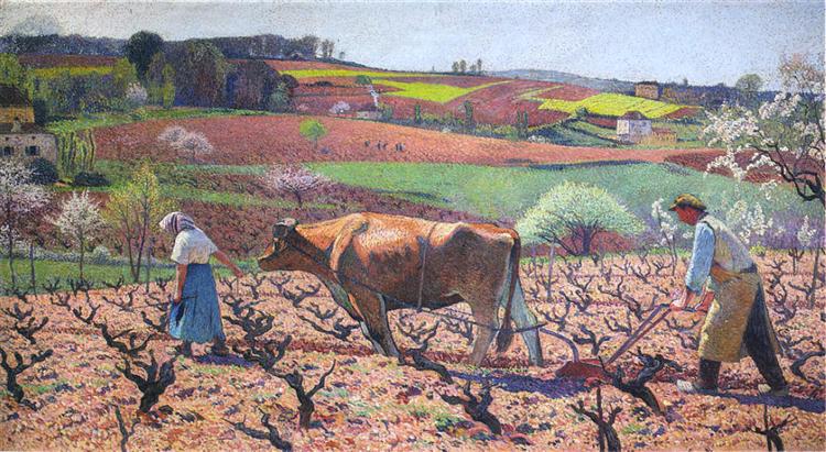 Laborers Prepare the Vines in Quercy - Анри Мартен