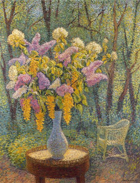Vase of Flowers in a Garden - Henri Martin