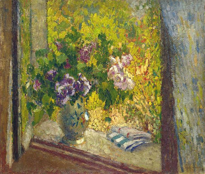 Vase of Flowers in a Window - Henri Martin