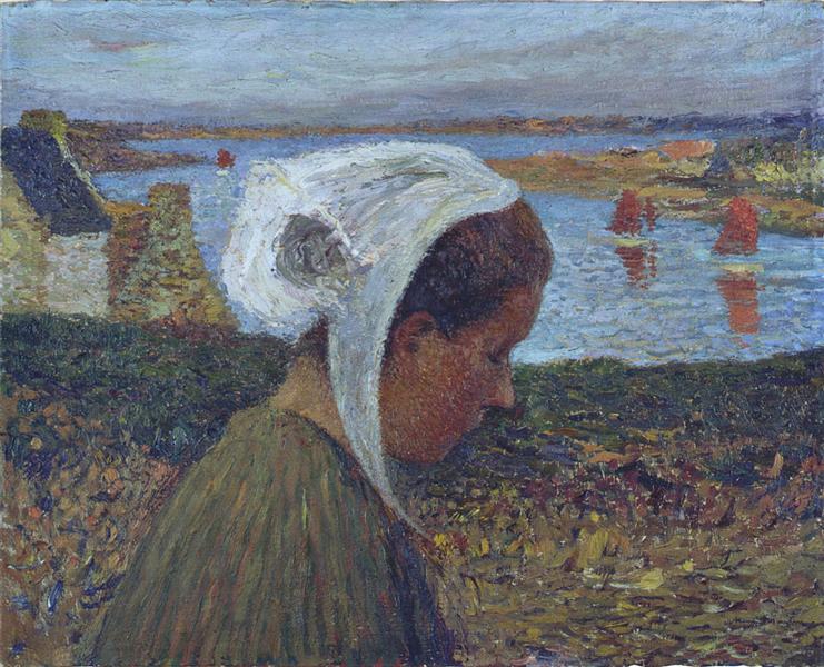 Young Breton at the Seaside - Анрі Мартен
