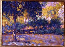 Landscape with eucalyptus trees and river. Trees in front of a river - Henri Matisse