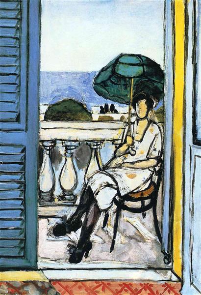 Woman with a Green Parasol on a Balcony, 1919 - 馬蒂斯