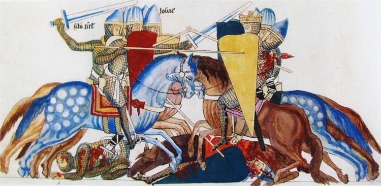 Joshua's Battle Against the Amalekites - Herrad de Landsberg