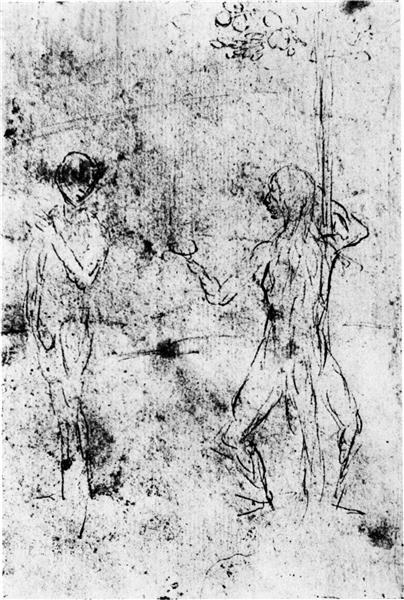 Змей искушает Еву, c.1485 - 1490 - Иероним Босх