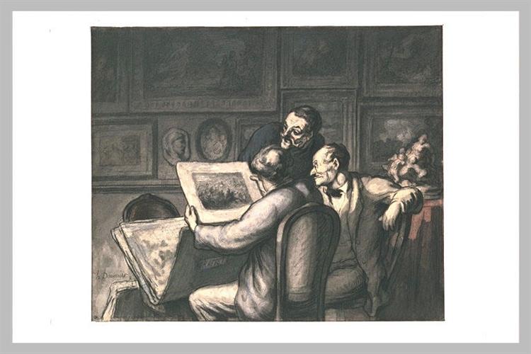 Lovers of prints - Honore Daumier