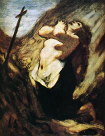 St. Magdalene in the Desert - Honore Daumier