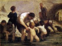 The Children with the bath - Honoré Daumier