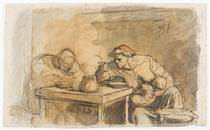 The Soup - Honore Daumier