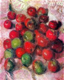 Red Apples on Pink Tablecloth - Ígor Grabar