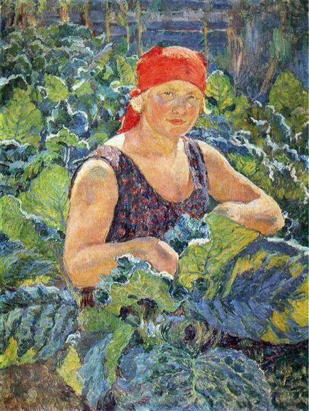 Girl on the tobacco plantations, 1930 - Ilja Iwanowitsch Maschkow