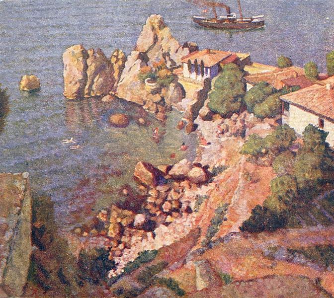 Гурзуф. Вид на Чеховский домик и пляж, 1925 - Илья Машков