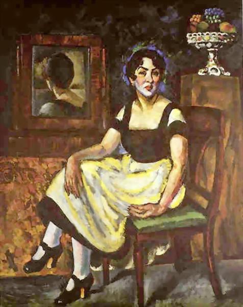 Женский портрет с зеркалом, 1918 - Илья Машков