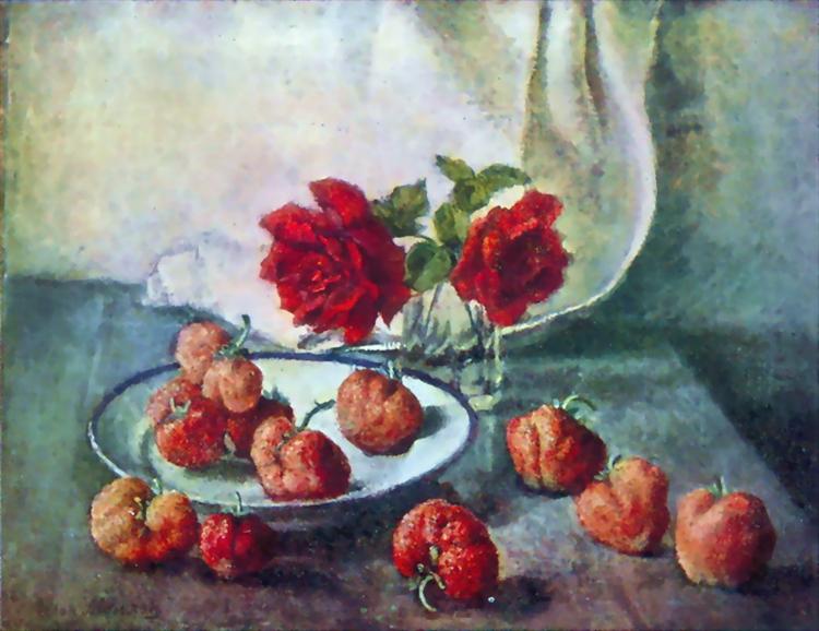 Roses and strawberries, 1941 - Ilya Mashkov