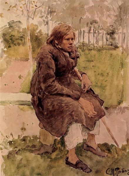 Hunchback (study), 1880 - 列賓