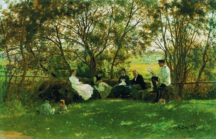 On a Turf Bench, 1876 - Ilya Repin