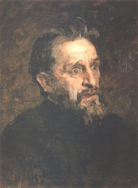 Portrait of painter Grigory Grigoryevich Myasoyedov, 1883 - 列賓