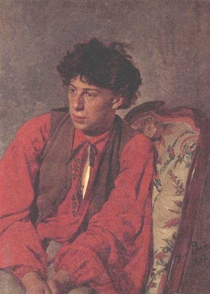 Portrait of V. E. Repin, the Artist's brother, 1867 - Илья Репин